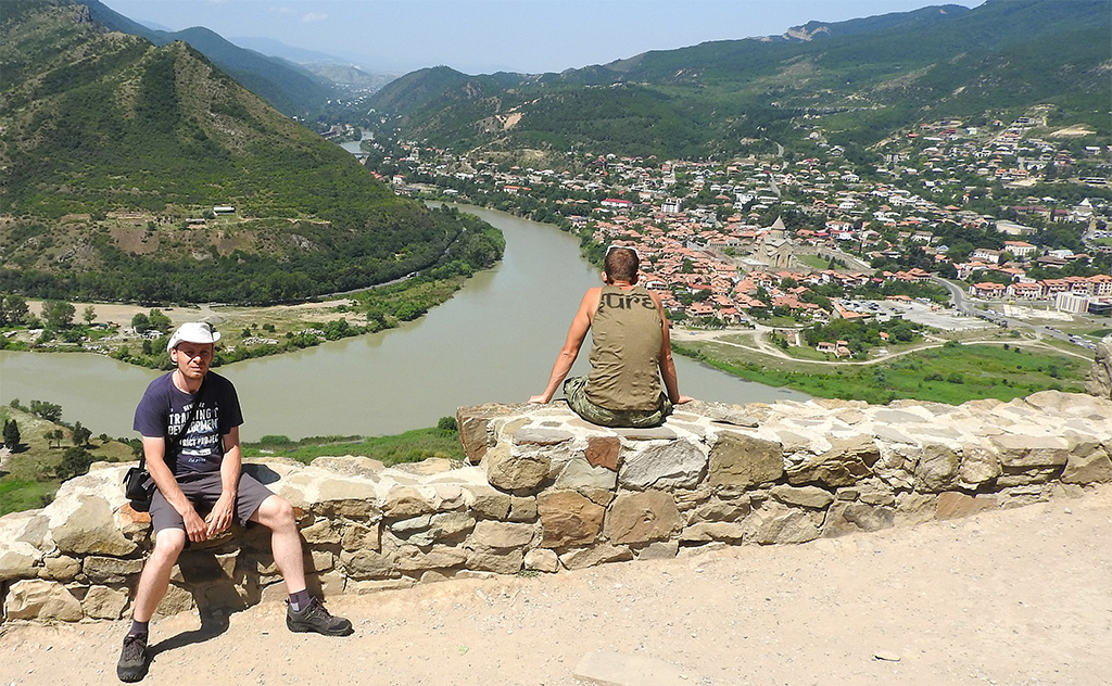 A Jvari kolostortól remek kilátás nyílik Mtsketa városára.