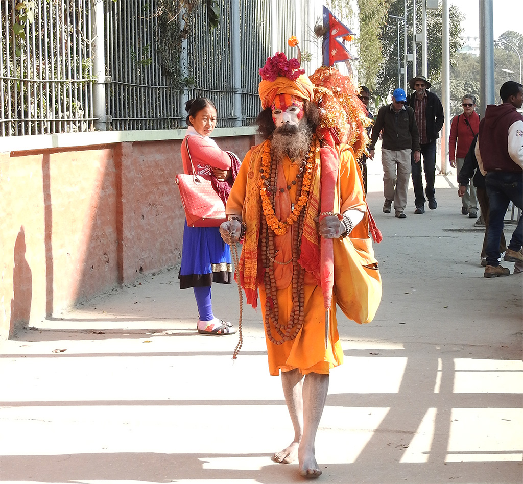 Szent ember Katmandu utcáin.